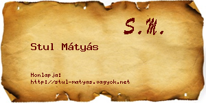 Stul Mátyás névjegykártya